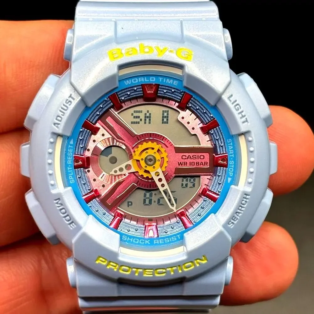 Casio Baby-G BA-110CA-2A Neo-Pastel Blue Pink Analog Digital Women’s Watch
